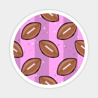 American Football Balls - Pattern on Pink Background Magnet